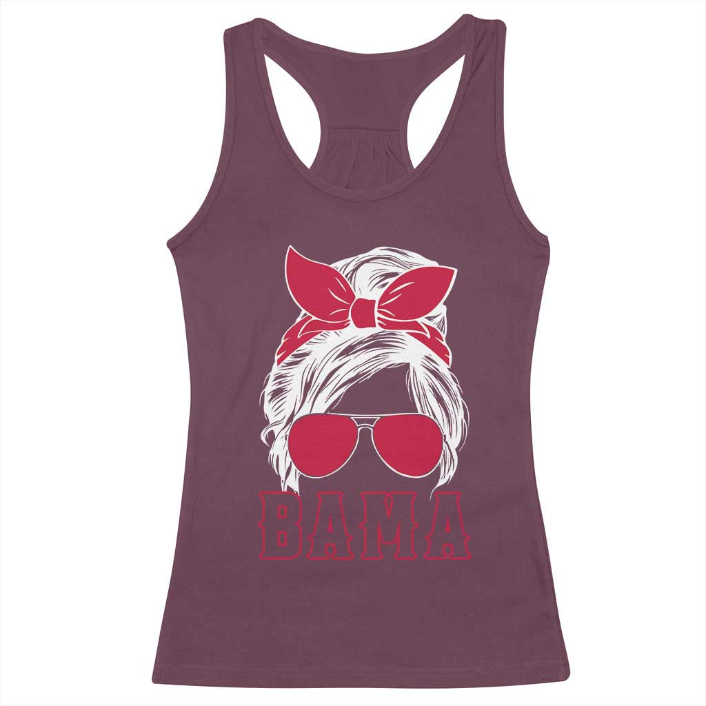Alabama Fan Racerback Tank Top Bama Football Lover Game Day Messy Bun - Wonder Print Shop