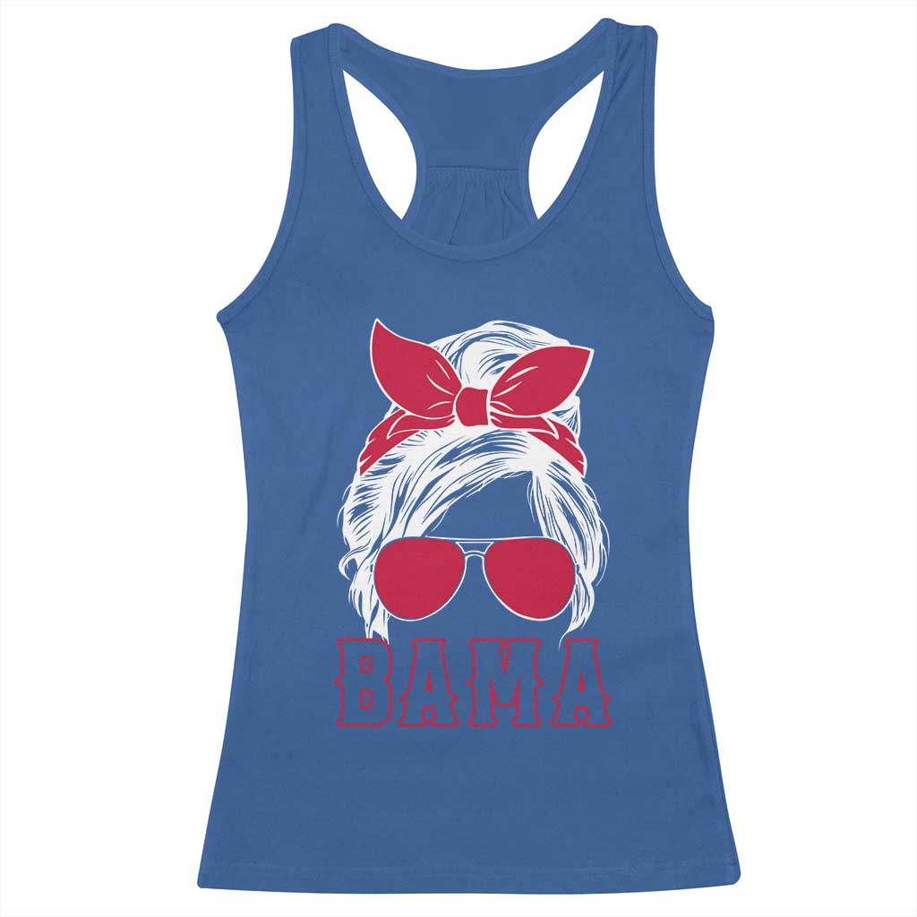 Alabama Fan Racerback Tank Top Bama Football Lover Game Day Messy Bun - Wonder Print Shop