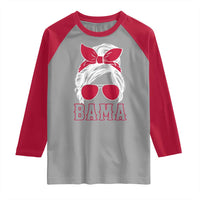 Alabama Fan Raglan Shirt Bama Football Lover Game Day Messy Bun - Wonder Print Shop