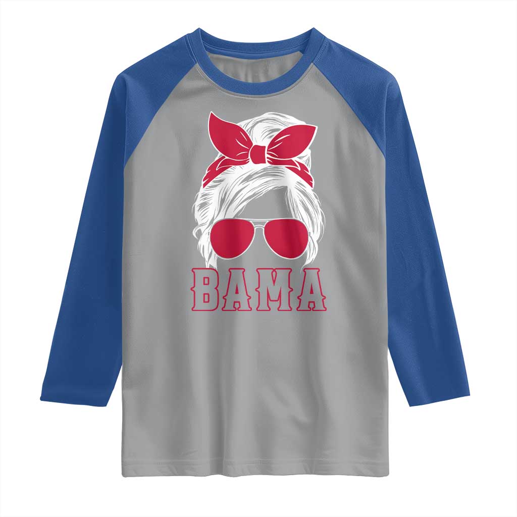 Alabama Fan Raglan Shirt Bama Football Lover Game Day Messy Bun - Wonder Print Shop