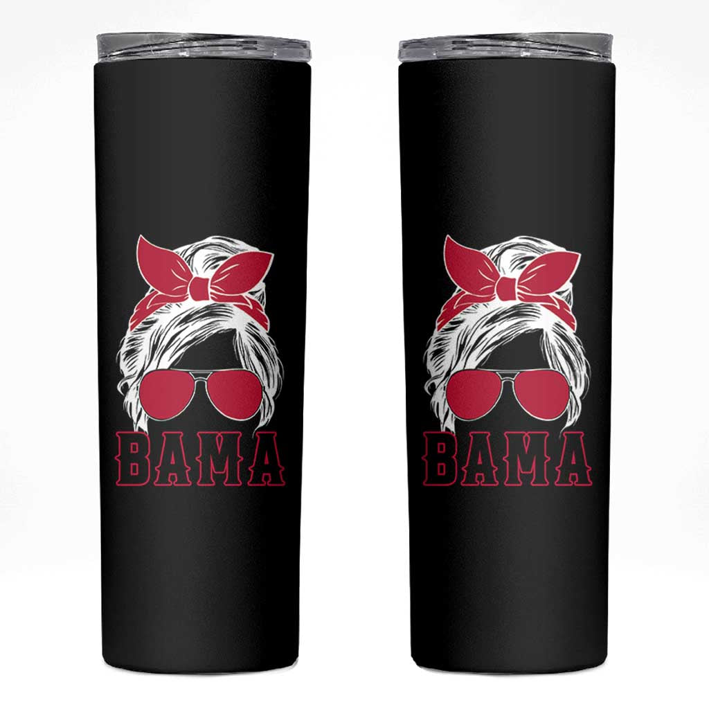 Alabama Fan Skinny Tumbler Bama Football Lover Game Day Messy Bun - Wonder Print Shop