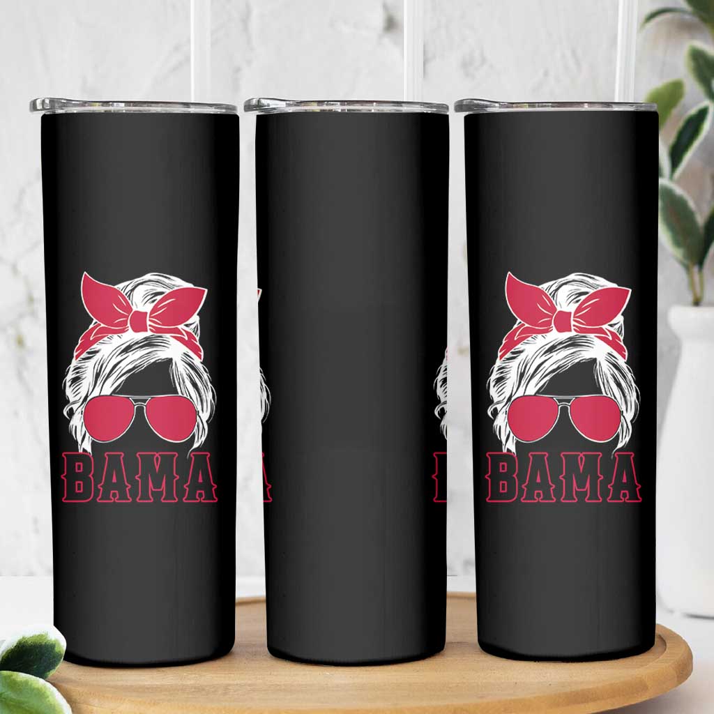 Alabama Fan Skinny Tumbler Bama Football Lover Game Day Messy Bun - Wonder Print Shop