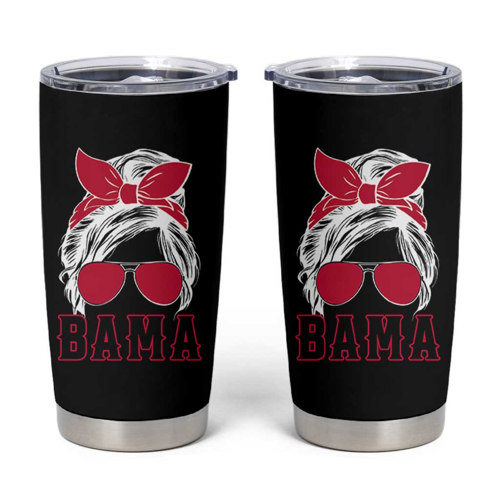 Alabama Fan Tumbler Cup Bama Football Lover Game Day Messy Bun - Wonder Print Shop