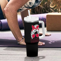Alabama Fan Tumbler With Handle Bama Football Lover Game Day Messy Bun - Wonder Print Shop