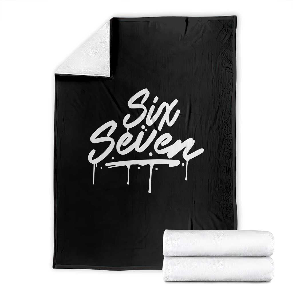 Fun Six Seven Meme Throw Blanket Funny 6 7 Meme Gen Alpha Slang Streetwear - Wonder Print Shop