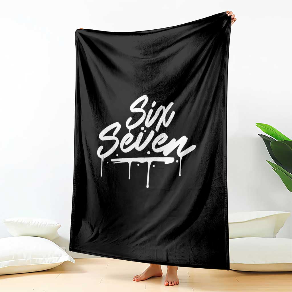 Fun Six Seven Meme Throw Blanket Funny 6 7 Meme Gen Alpha Slang Streetwear - Wonder Print Shop
