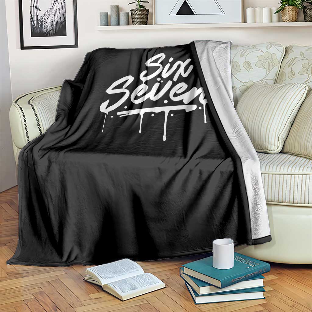 Fun Six Seven Meme Throw Blanket Funny 6 7 Meme Gen Alpha Slang Streetwear - Wonder Print Shop