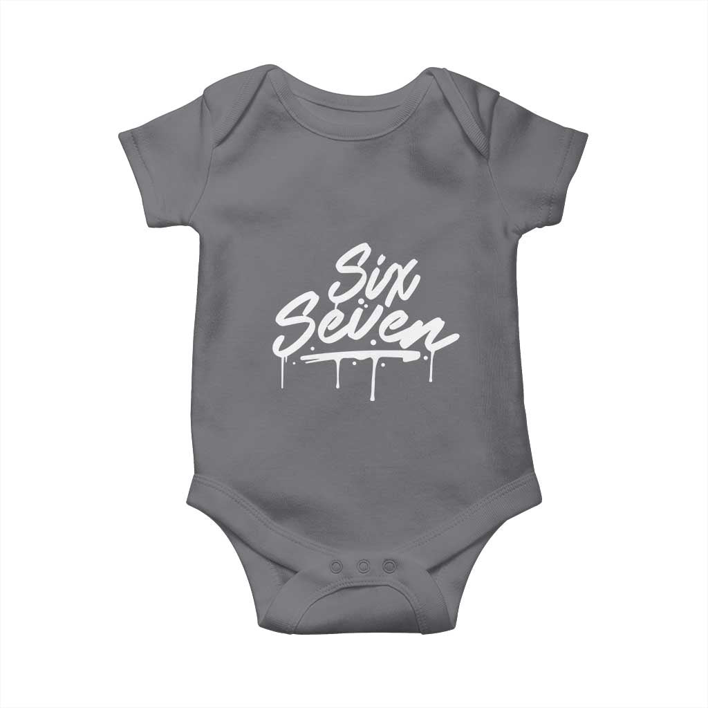 Fun Six Seven Meme Baby Onesie Funny 6 7 Meme Gen Alpha Slang Streetwear - Wonder Print Shop
