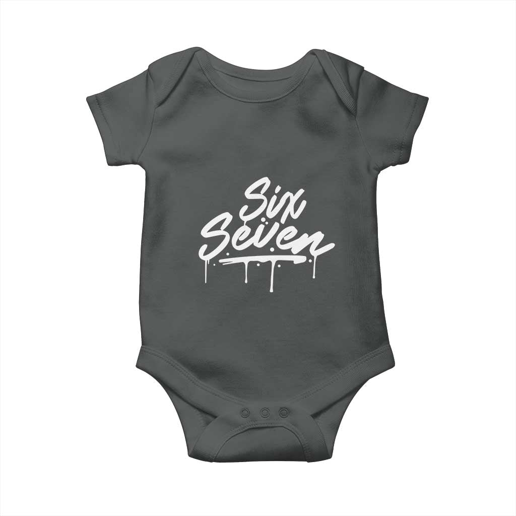 Fun Six Seven Meme Baby Onesie Funny 6 7 Meme Gen Alpha Slang Streetwear - Wonder Print Shop