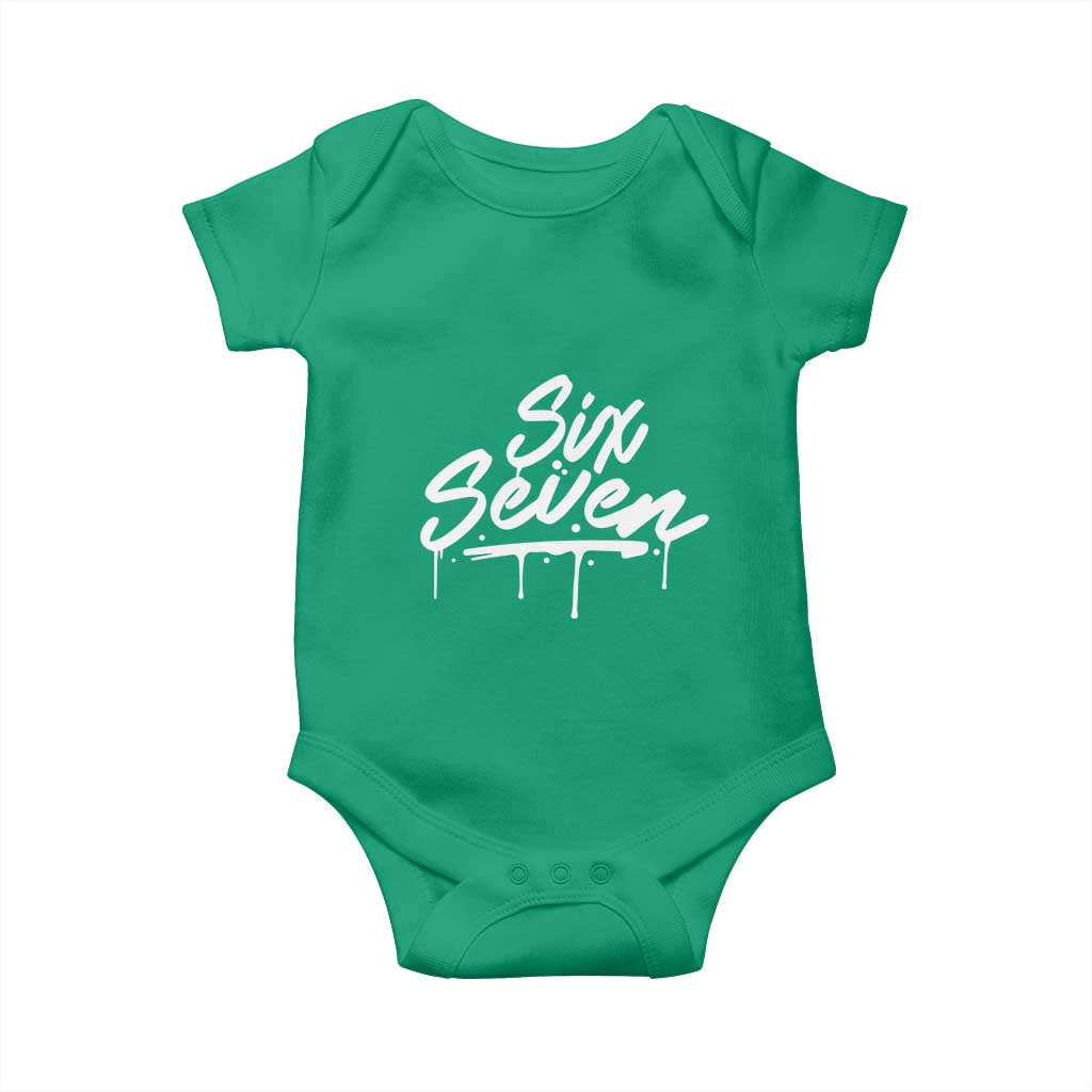 Fun Six Seven Meme Baby Onesie Funny 6 7 Meme Gen Alpha Slang Streetwear - Wonder Print Shop