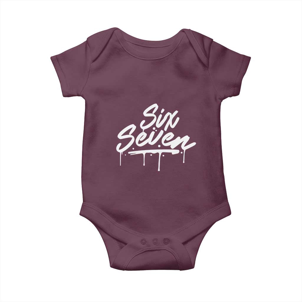 Fun Six Seven Meme Baby Onesie Funny 6 7 Meme Gen Alpha Slang Streetwear - Wonder Print Shop