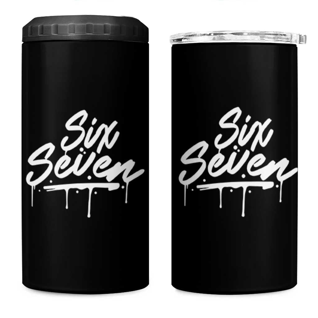 Fun Six Seven Meme 4 in 1 Can Cooler Tumbler Funny 6 7 Meme Gen Alpha Slang Streetwear - Wonder Print Shop