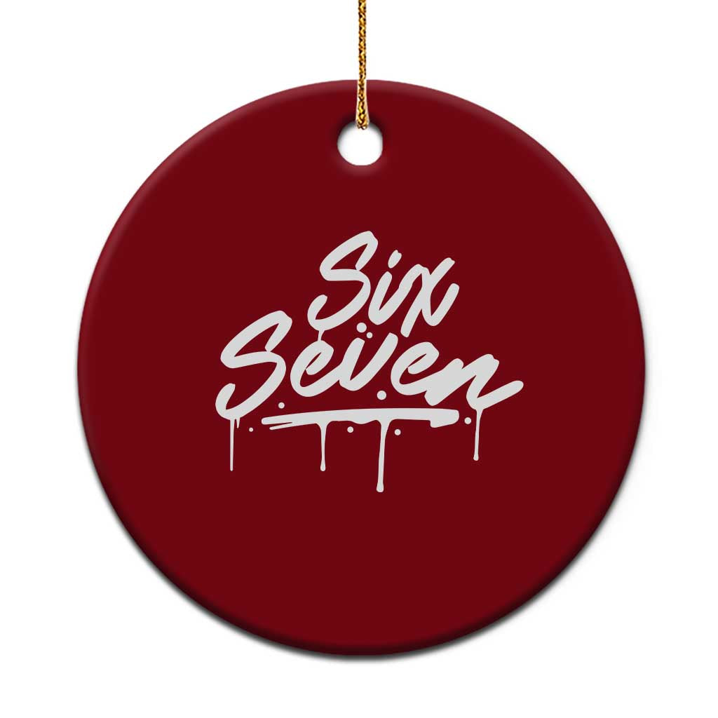 Fun Six Seven Meme Ceramic Ornament Funny 6 7 Meme Gen Alpha Slang Streetwear - Wonder Print Shop