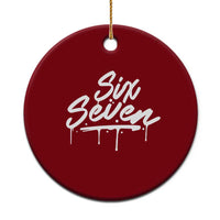 Fun Six Seven Meme Ceramic Ornament Funny 6 7 Meme Gen Alpha Slang Streetwear - Wonder Print Shop