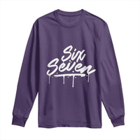 Fun Six Seven Meme Long Sleeve Shirt Funny 6 7 Meme Gen Alpha Slang Streetwear - Wonder Print Shop