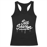 Fun Six Seven Meme Racerback Tank Top Funny 6 7 Meme Gen Alpha Slang Streetwear - Wonder Print Shop