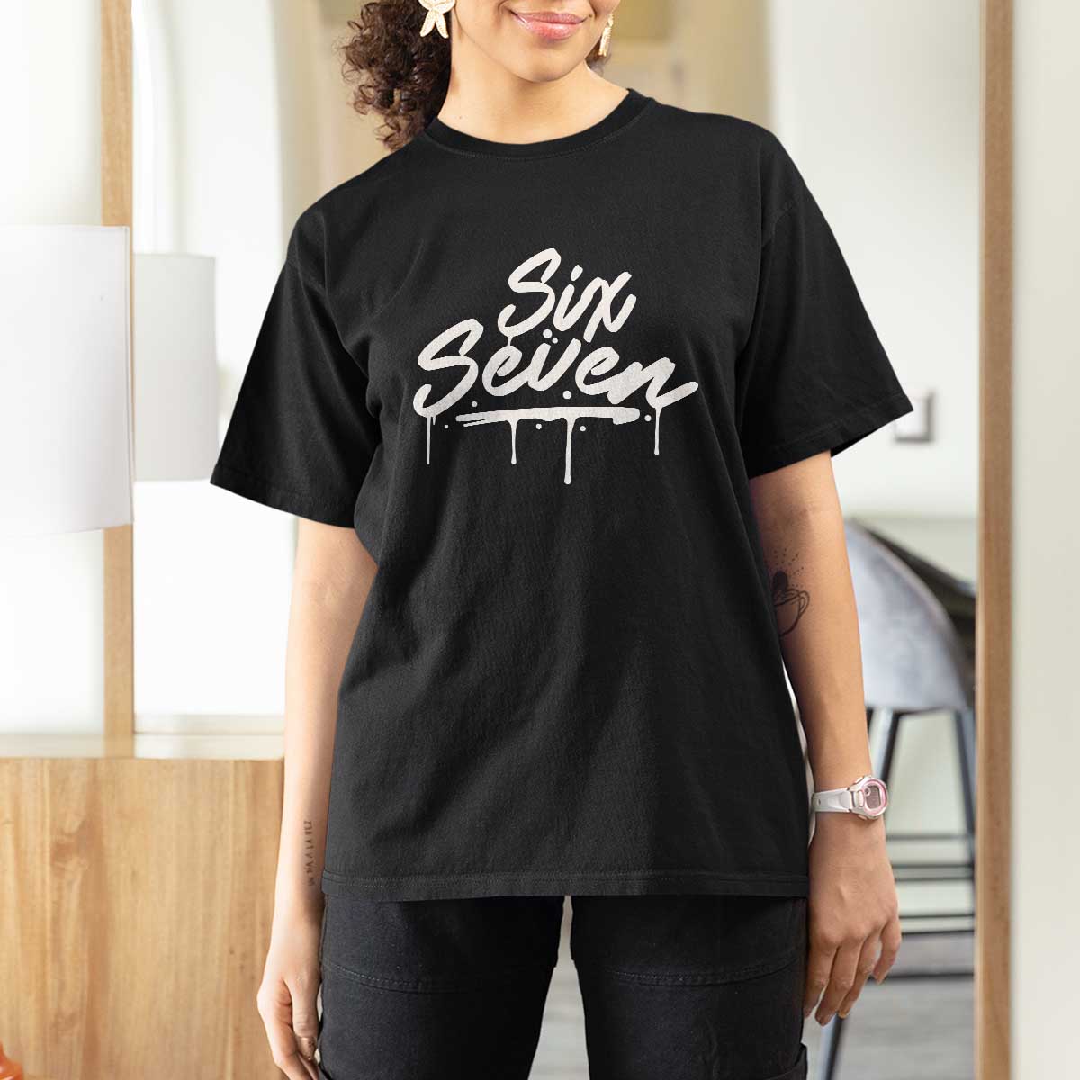 Fun Six Seven Meme T Shirt For Women Funny 6 7 Meme Gen Alpha Slang Streetwear - Wonder Print Shop