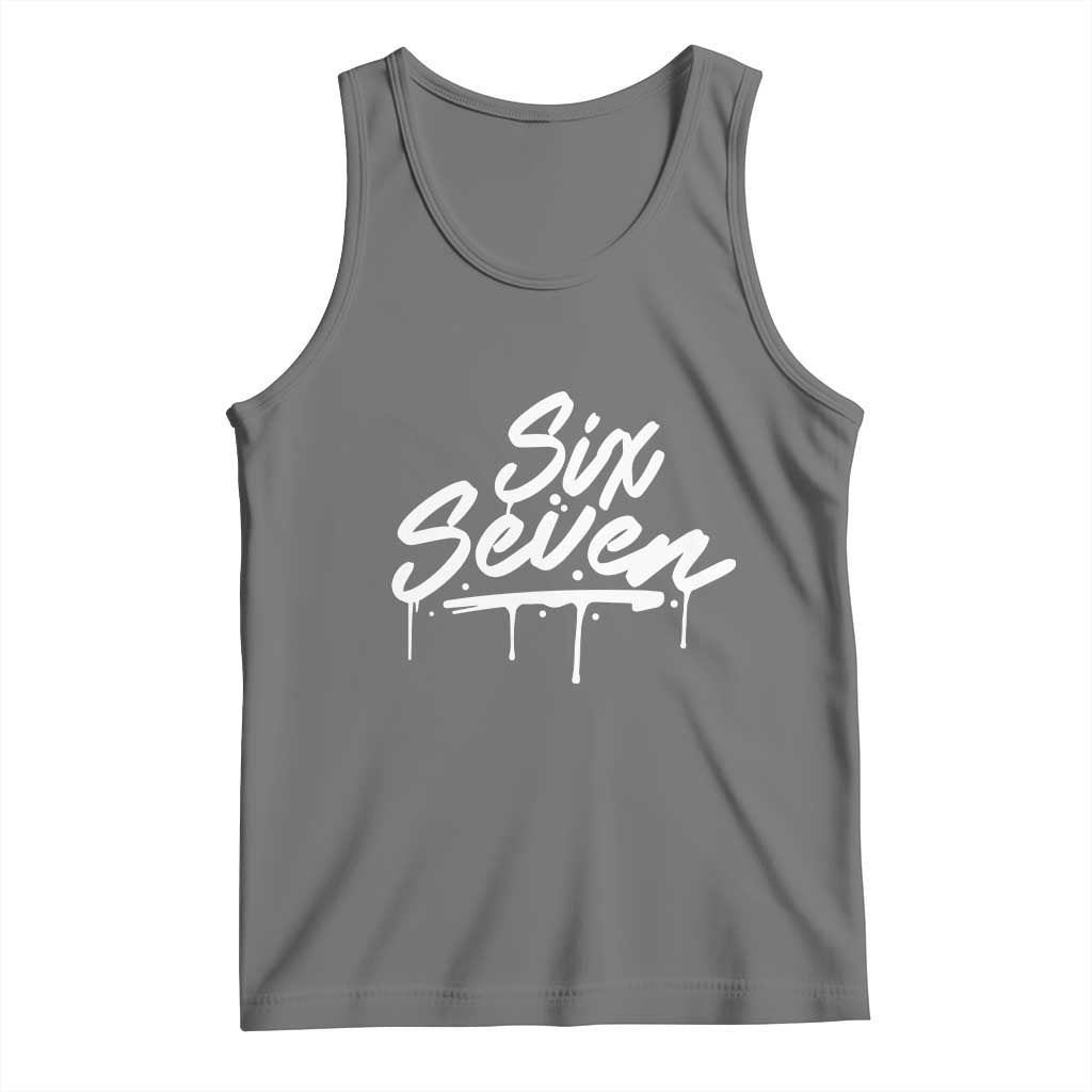 Fun Six Seven Meme Tank Top Funny 6 7 Meme Gen Alpha Slang Streetwear - Wonder Print Shop