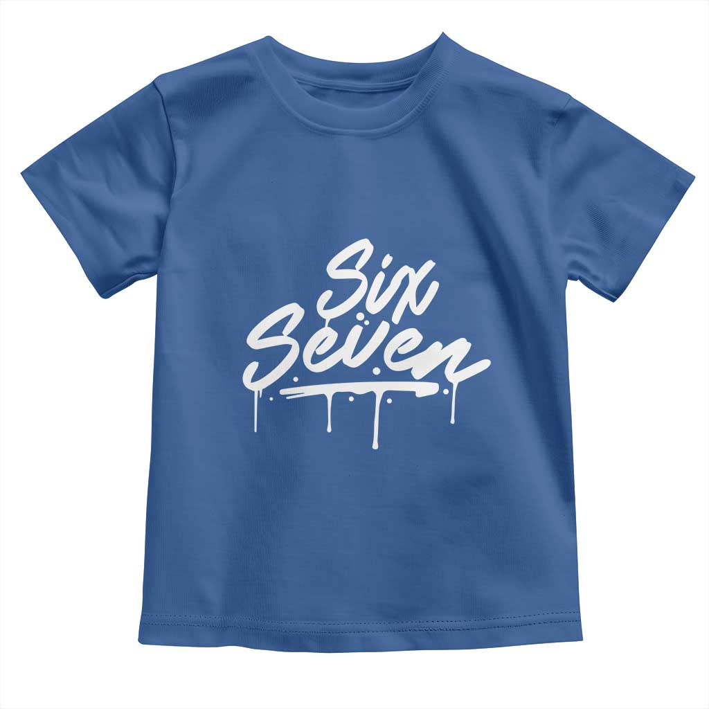 Fun Six Seven Meme Toddler T Shirt Funny 6 7 Meme Gen Alpha Slang Streetwear - Wonder Print Shop