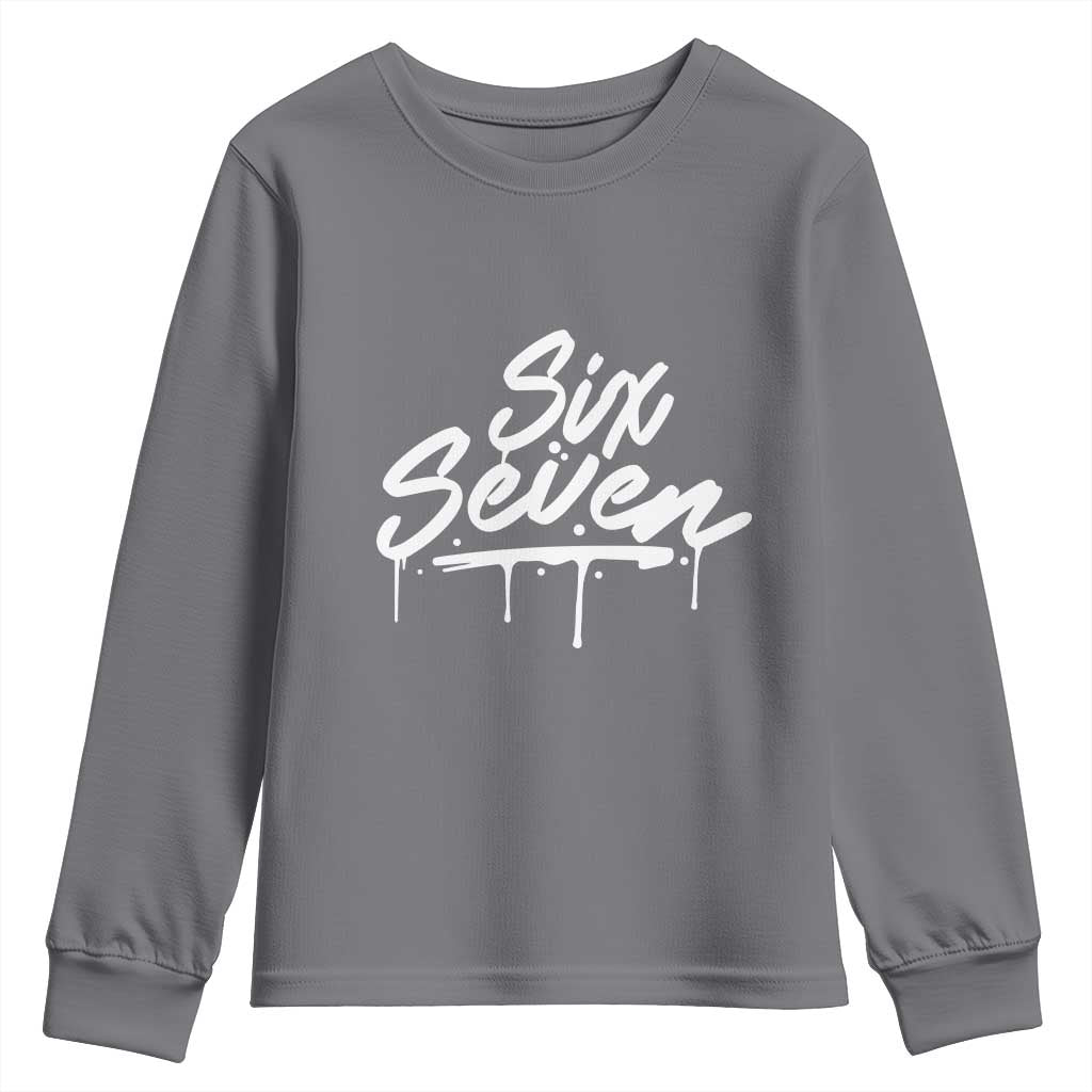 Fun Six Seven Meme Youth Sweatshirt Funny 6 7 Meme Gen Alpha Slang Streetwear - Wonder Print Shop