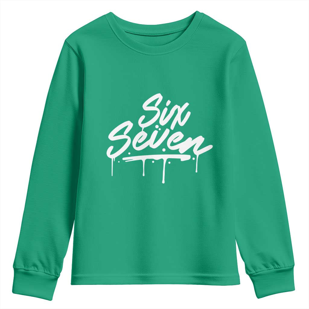 Fun Six Seven Meme Youth Sweatshirt Funny 6 7 Meme Gen Alpha Slang Streetwear - Wonder Print Shop