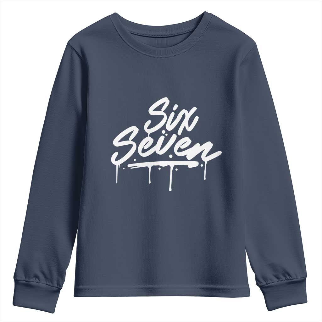 Fun Six Seven Meme Youth Sweatshirt Funny 6 7 Meme Gen Alpha Slang Streetwear - Wonder Print Shop
