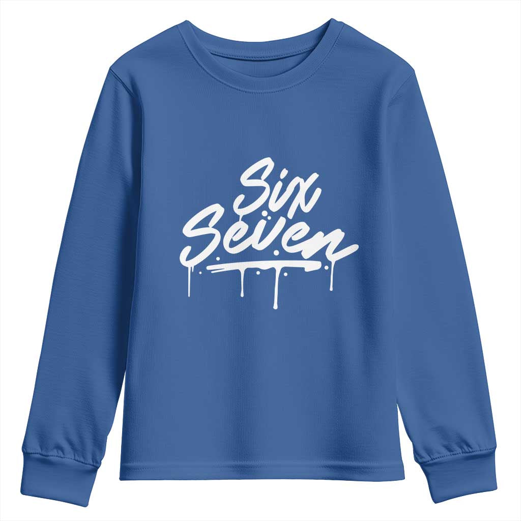 Fun Six Seven Meme Youth Sweatshirt Funny 6 7 Meme Gen Alpha Slang Streetwear - Wonder Print Shop
