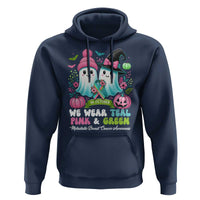 Metastatic Breast Cancer Awareness Ghost Hoodie Halloween Green Teal Pink Ribbon - Wonder Print Shop