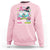 Metastatic Breast Cancer Awareness Ghost Sweatshirt Halloween Green Teal Pink Ribbon - Wonder Print Shop