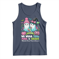 Metastatic Breast Cancer Awareness Ghost Tank Top Halloween Green Teal Pink Ribbon - Wonder Print Shop