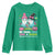 Metastatic Breast Cancer Awareness Ghost Youth Sweatshirt Halloween Green Teal Pink Ribbon - Wonder Print Shop