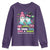 Metastatic Breast Cancer Awareness Ghost Youth Sweatshirt Halloween Green Teal Pink Ribbon - Wonder Print Shop