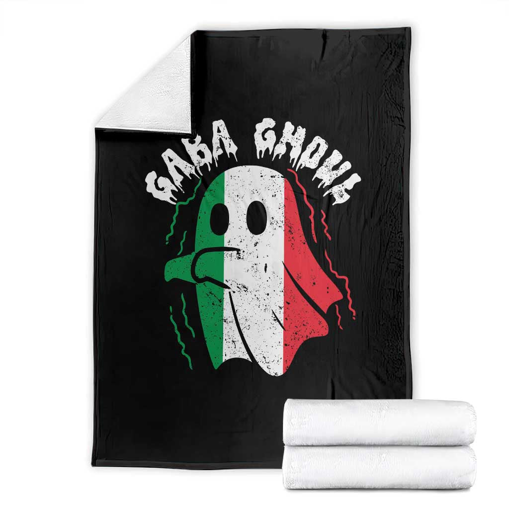 Gabagool Ghost Italian Throw Blanket Funny Halloween Costume Gaba Ghoul Pun - Wonder Print Shop