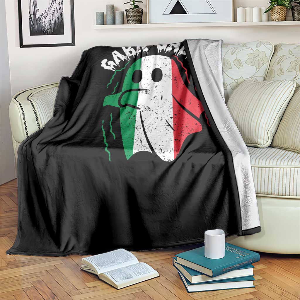 Gabagool Ghost Italian Throw Blanket Funny Halloween Costume Gaba Ghoul Pun - Wonder Print Shop