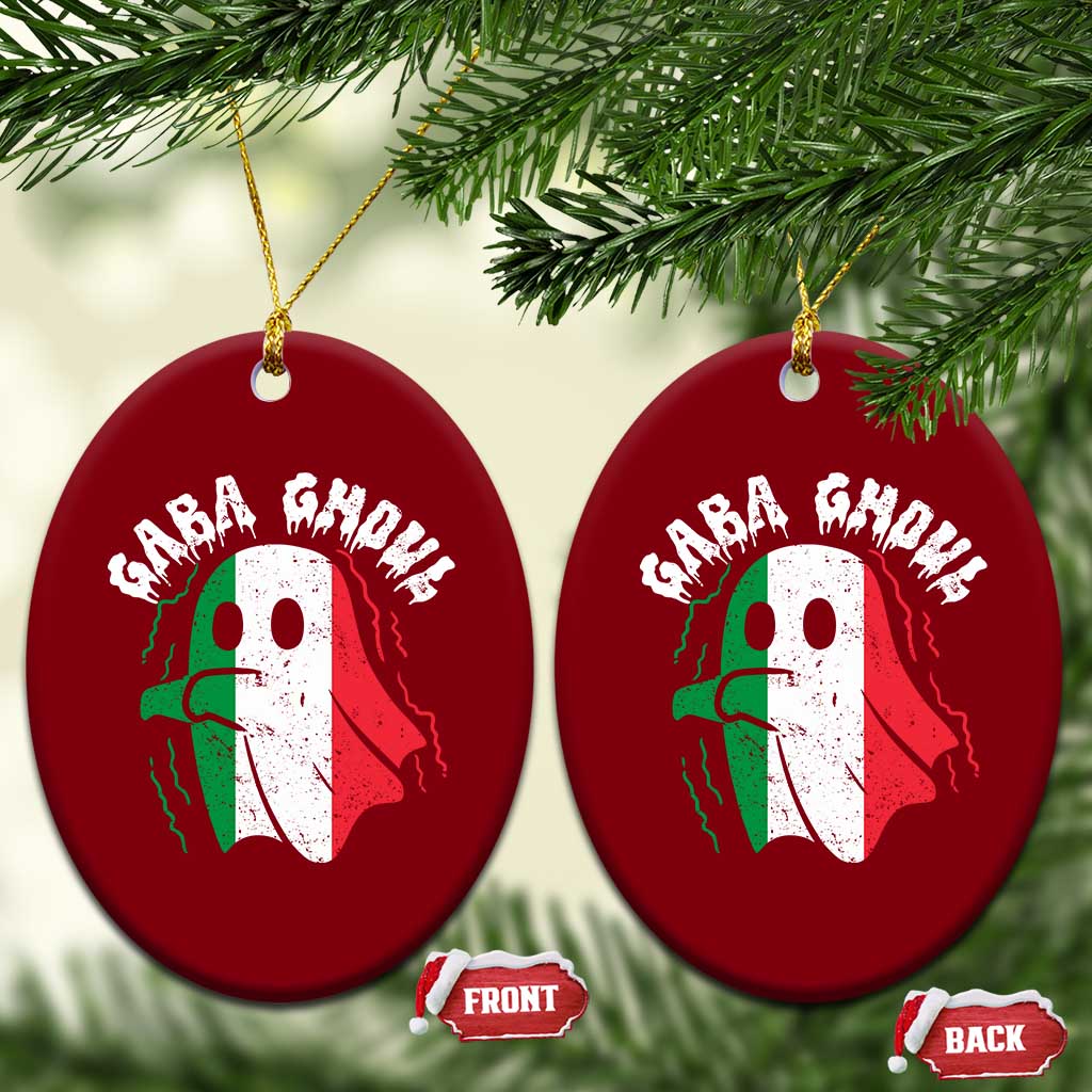 Gabagool Ghost Italian Ceramic Ornament Funny Halloween Costume Gaba Ghoul Pun - Wonder Print Shop