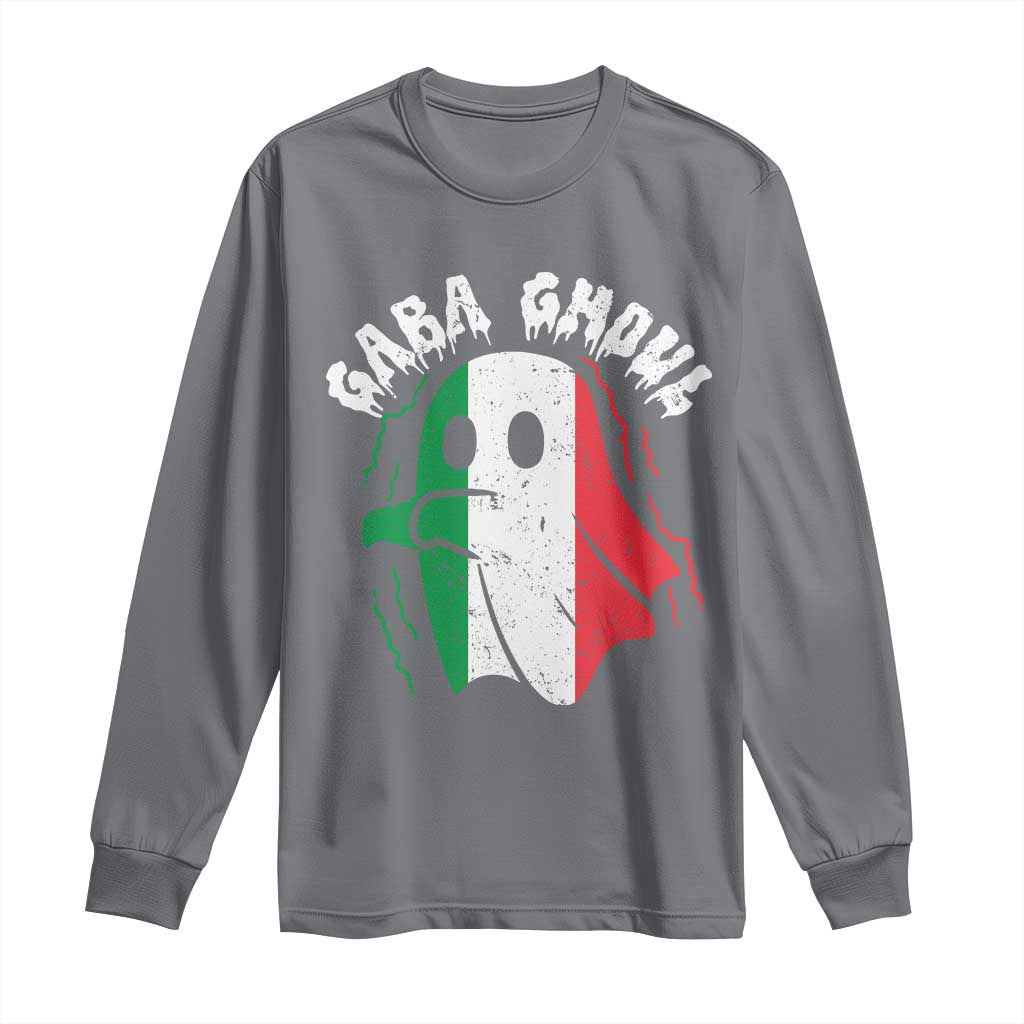 Gabagool Ghost Italian Long Sleeve Shirt Funny Halloween Costume Gaba Ghoul Pun - Wonder Print Shop