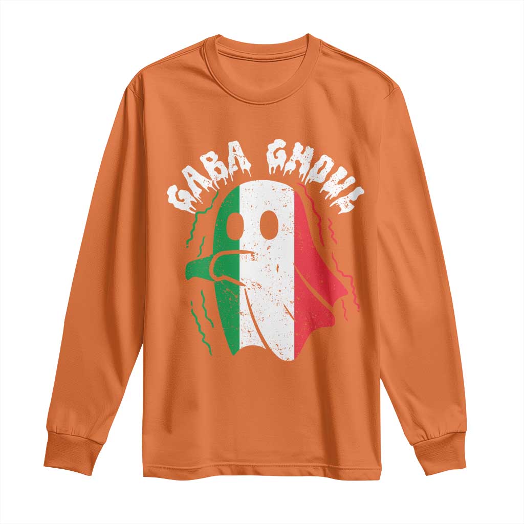 Gabagool Ghost Italian Long Sleeve Shirt Funny Halloween Costume Gaba Ghoul Pun - Wonder Print Shop