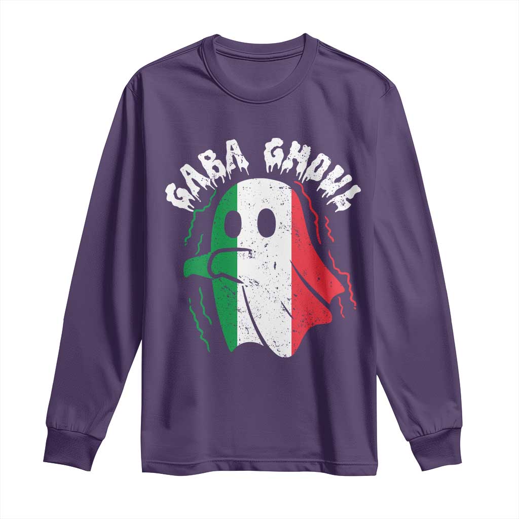 Gabagool Ghost Italian Long Sleeve Shirt Funny Halloween Costume Gaba Ghoul Pun - Wonder Print Shop