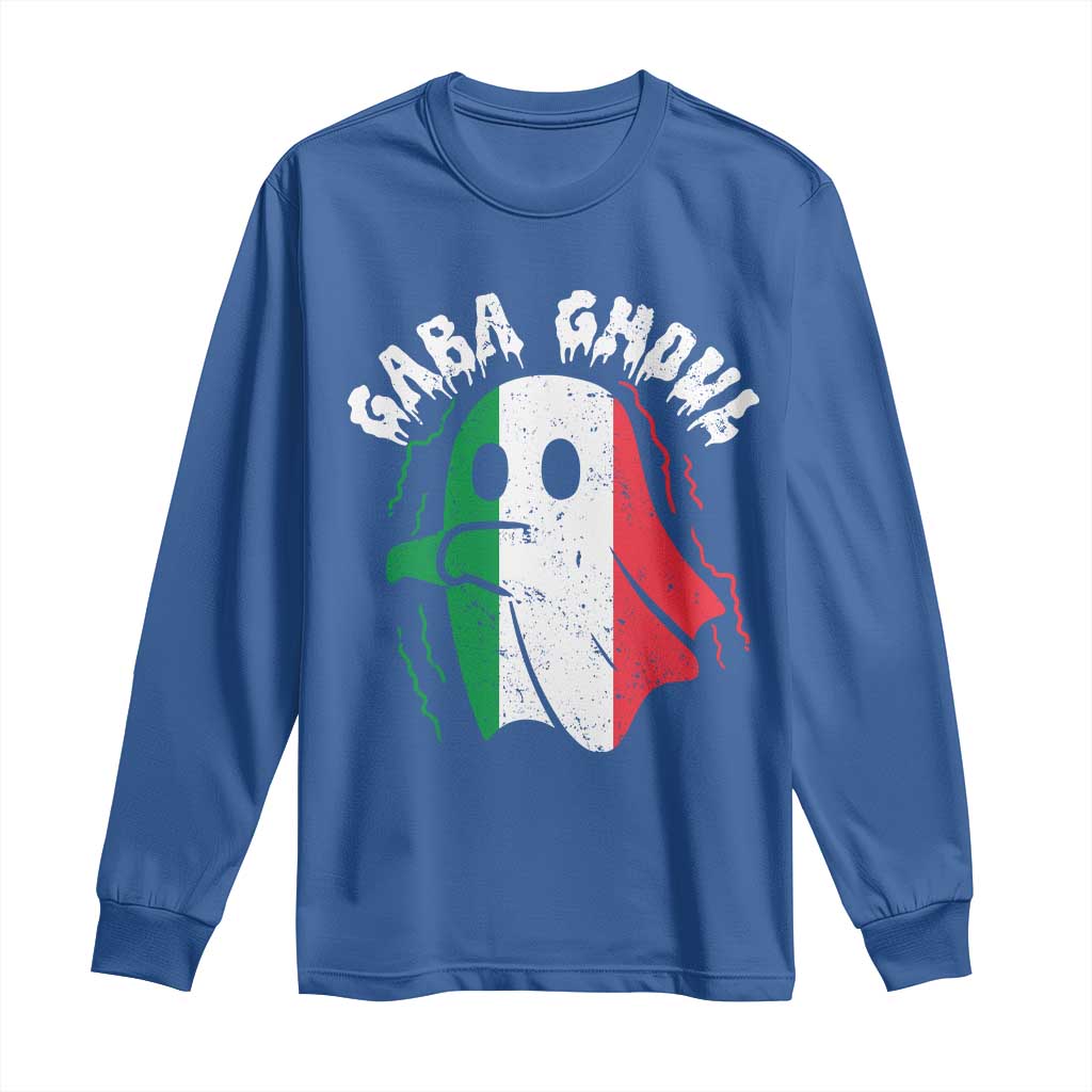 Gabagool Ghost Italian Long Sleeve Shirt Funny Halloween Costume Gaba Ghoul Pun - Wonder Print Shop