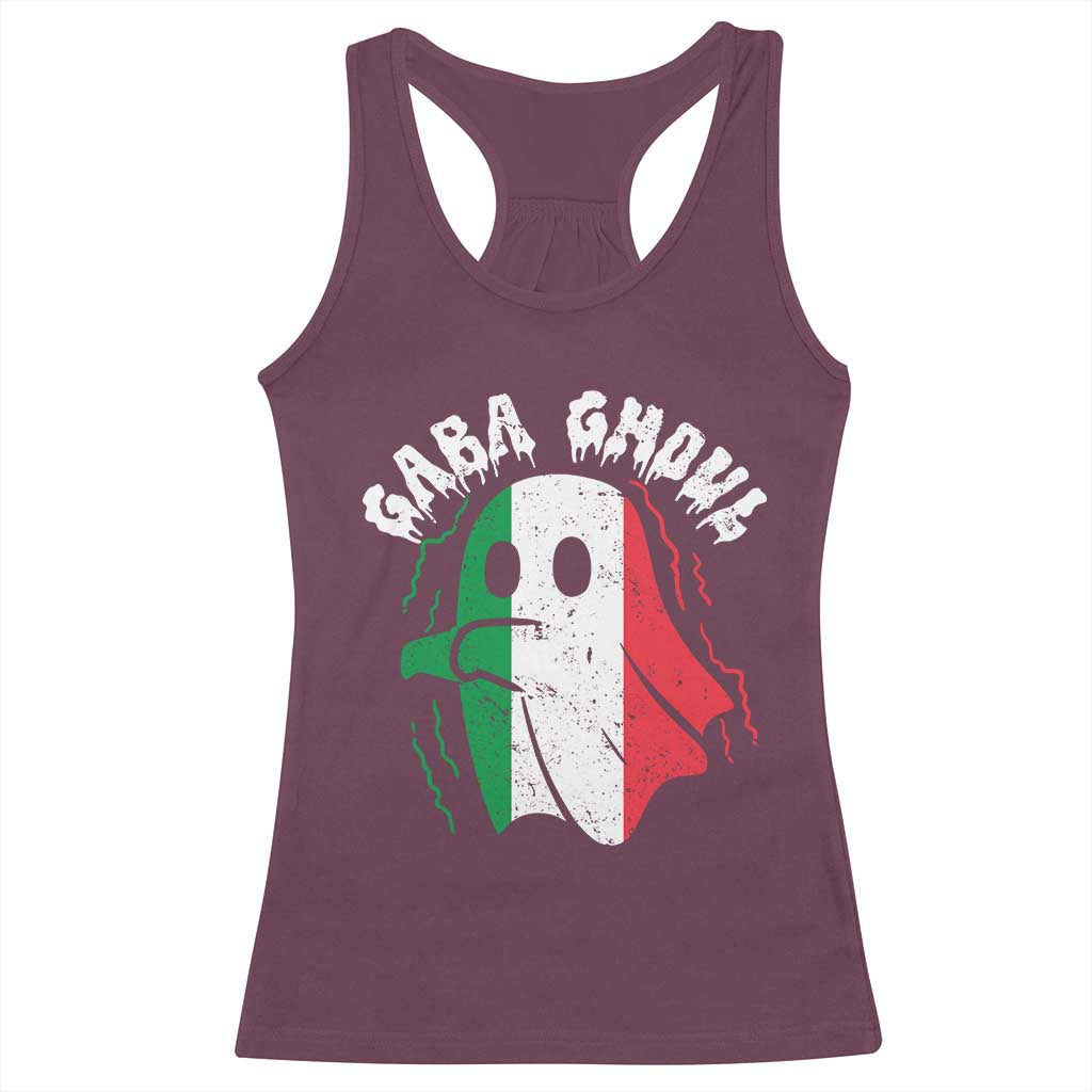 Gabagool Ghost Italian Racerback Tank Top Funny Halloween Costume Gaba Ghoul Pun - Wonder Print Shop