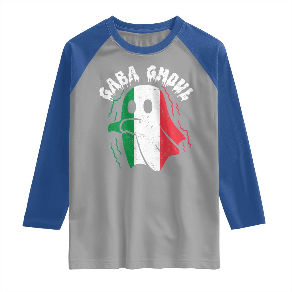 Gabagool Ghost Italian Raglan Shirt Funny Halloween Costume Gaba Ghoul Pun - Wonder Print Shop