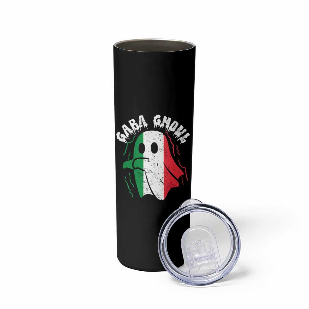 Gabagool Ghost Italian Skinny Tumbler Funny Halloween Costume Gaba Ghoul Pun - Wonder Print Shop