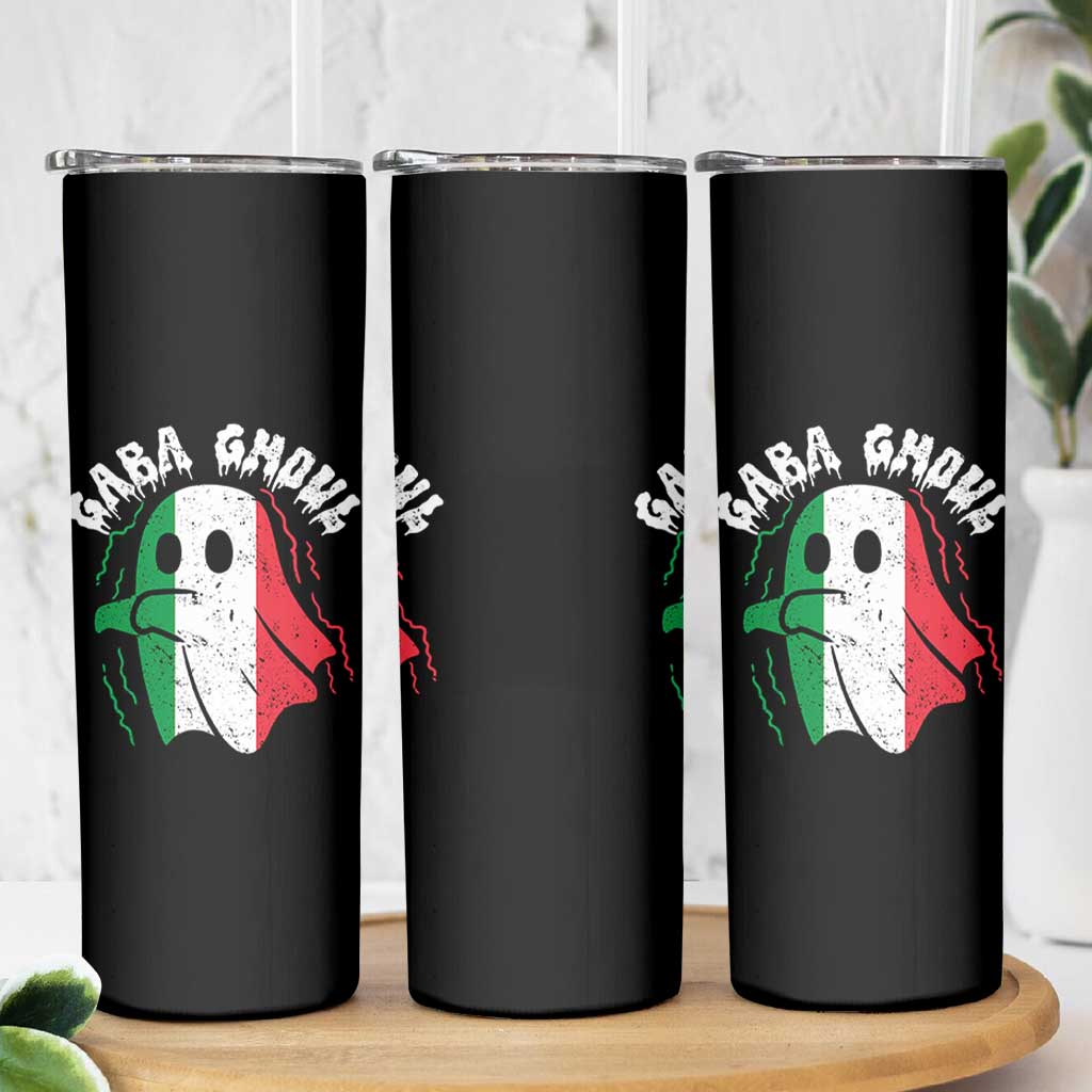 Gabagool Ghost Italian Skinny Tumbler Funny Halloween Costume Gaba Ghoul Pun - Wonder Print Shop
