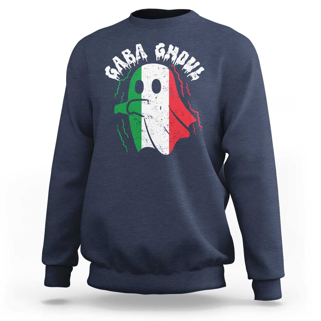 Gabagool Ghost Italian Sweatshirt Funny Halloween Costume Gaba Ghoul Pun - Wonder Print Shop