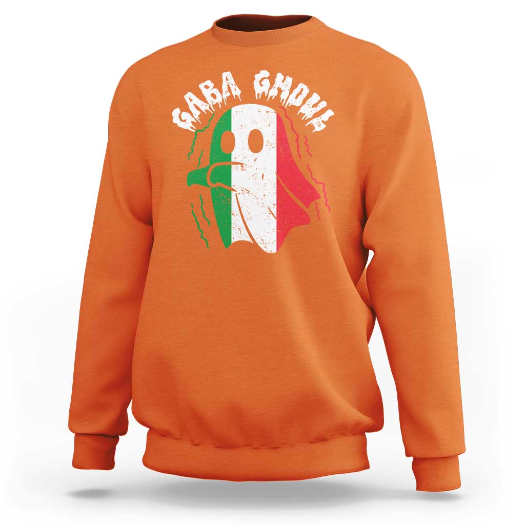 Gabagool Ghost Italian Sweatshirt Funny Halloween Costume Gaba Ghoul Pun - Wonder Print Shop