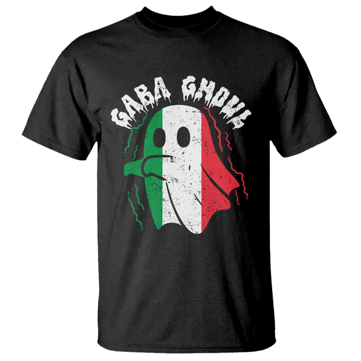 Gabagool Ghost Italian T Shirt Funny Halloween Costume Gaba Ghoul Pun - Wonder Print Shop