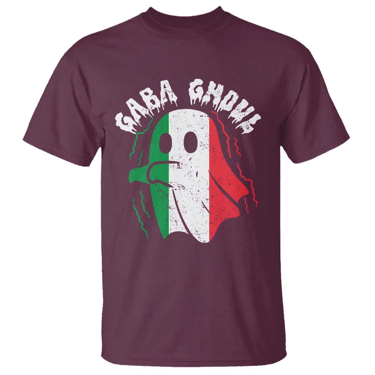 Gabagool Ghost Italian T Shirt Funny Halloween Costume Gaba Ghoul Pun - Wonder Print Shop