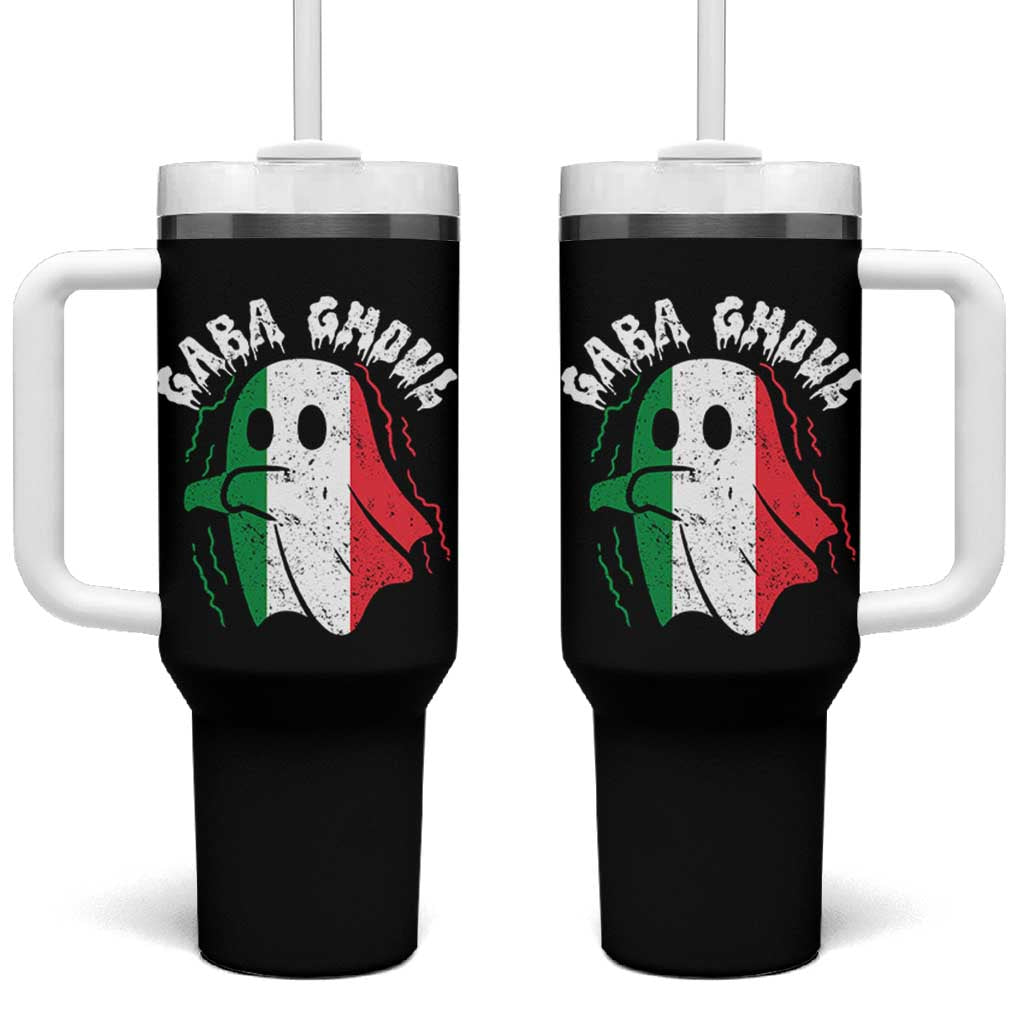 Gabagool Ghost Italian Tumbler With Handle Funny Halloween Costume Gaba Ghoul Pun - Wonder Print Shop