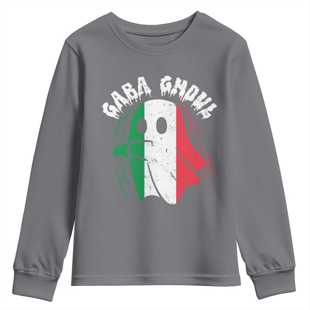 Gabagool Ghost Italian Youth Sweatshirt Funny Halloween Costume Gaba Ghoul Pun - Wonder Print Shop