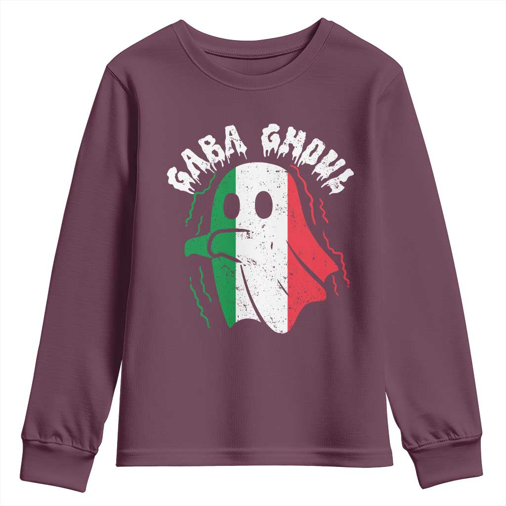 Gabagool Ghost Italian Youth Sweatshirt Funny Halloween Costume Gaba Ghoul Pun - Wonder Print Shop
